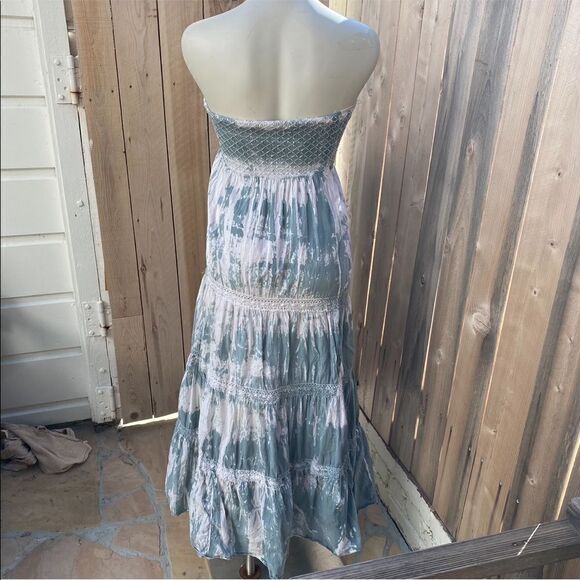 Bebe tie dyed strapless smocked top Maxi dress size XS - Picture 7 of 8